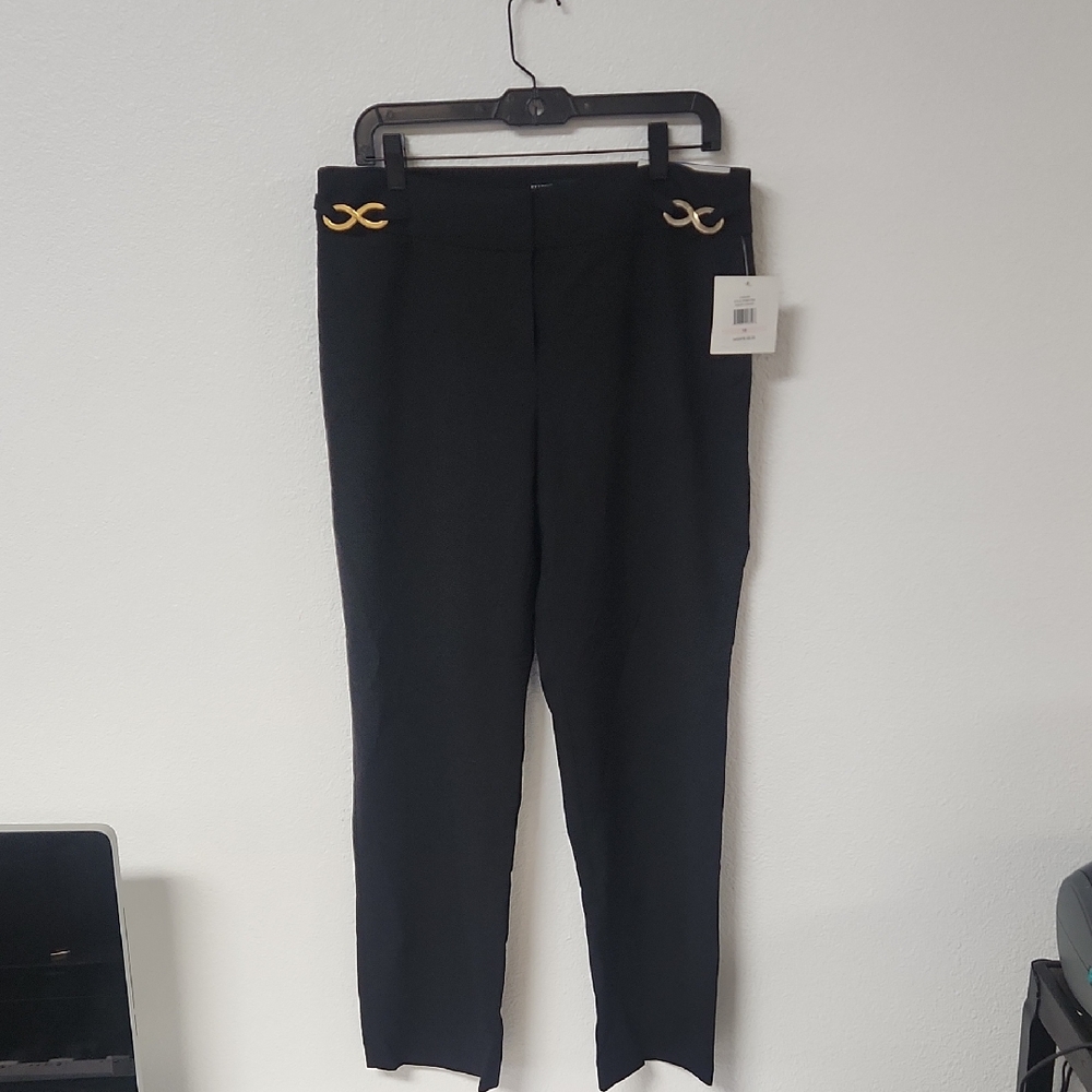 Black Pants with Gold Accents